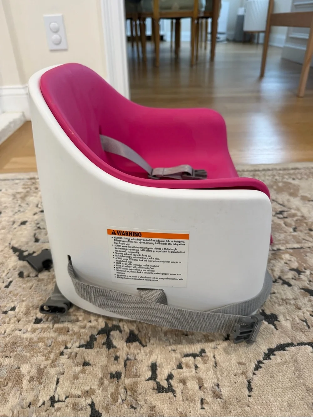OXO Tot Pink Booster Seat Insert with Safety Harness